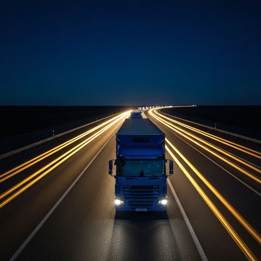 Cargo trucks on highway